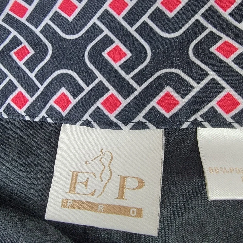 EP Pro‎ Golf Skort Womens 4 Navy Blue Geometric Chain Link Athletic Tennis Skirt